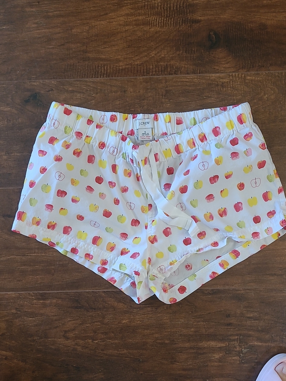 J. Crew White Boxers with Red and Yellow Apple Print